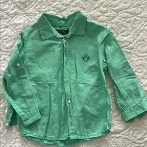Green Linen Kids Shirt